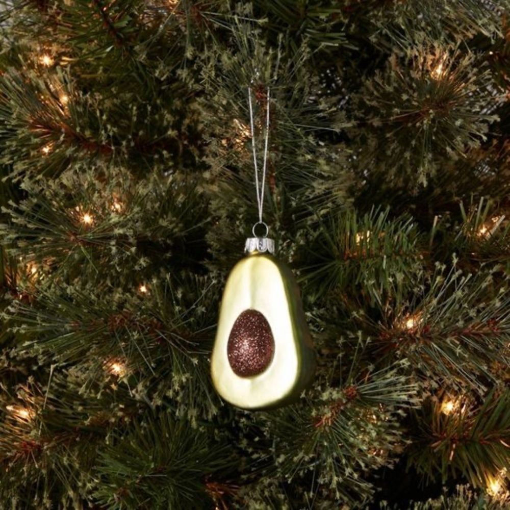 Avocado Glass Christmas Tree Ornament nwt - Picture 2 of 2